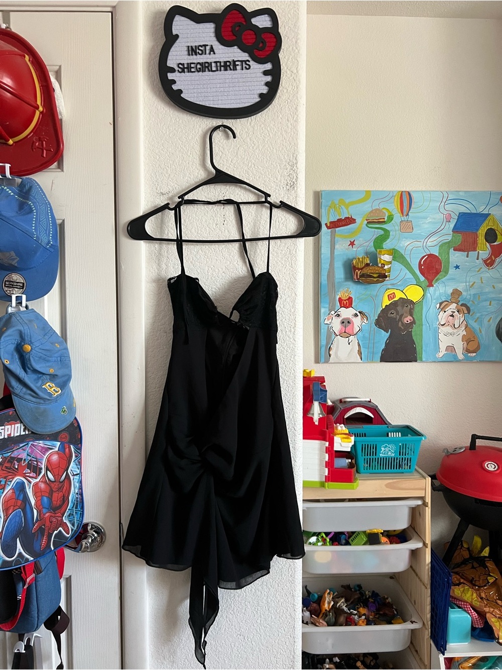 outcast alva black mini dress